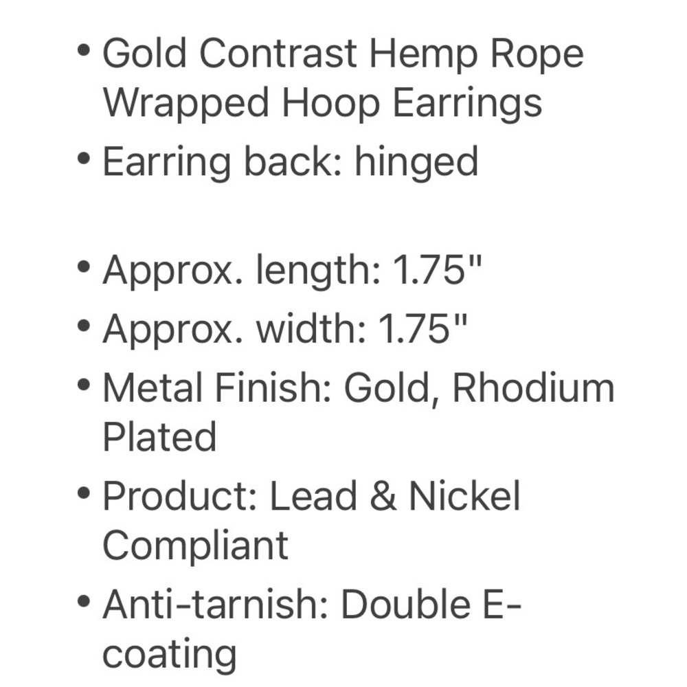 Terracotta Rope hoops
NWT - Picture 2 of 2